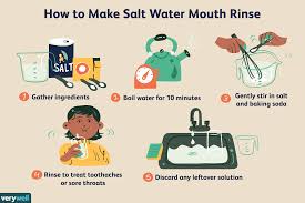 saline solution or salt water mouth rinse