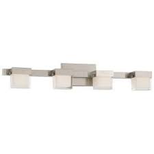 Good Lumens By Madison Avenue 4 Light Brushed Nickel Led Bath Vanity Light 23814 At The Home Depot M Led Bathroom Lights Bath Vanity Lighting Vanity Lighting