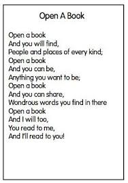 Open A Book Poem Great To Finish Our Author Study Joyful Learning In Kc Spring Poems Kids Poems Poetry For Kids Reading Poems