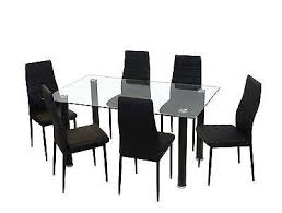 So, instead, you can buy a glass dining table with chairs. New Glass Dining Kitchen Table Set Faux Leather 4 6 Chairs Furniture B Uk Leisure World