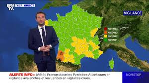 Localisez une ville dans le d�partement : Meteo France Place Les Pyrenees Atlantiques Et Les Landes En Vigilance Orange Video Dailymotion