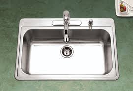 Single kitchen sink top view. Houzer Stainless Steel Drop In Kitchen Sinks