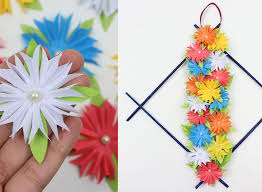 Wrap each larger petal around. Paper Flower Wall Hanging Easycrafts Diy