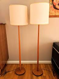 Pair Of Mid Century Swedish Teak Floor Lamps For George Kovacs Teak Flooring Lamp Floor Lamp