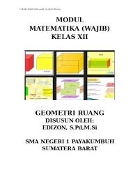 Modul Matematika Wajib Kelas Xii Geometr