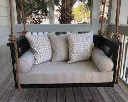 Outsunny 3 seat outdoor covered convertible swing chair bed. Sunbrella Custom Daybed Cushion Twin Bed Size Porch Swing Etsy