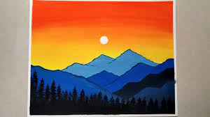 My beautiful abstract landscape painting commission sunset trees © 2012 sally trace, all rights reserved, no reproduction of any kind is allowed without written. Easy Poster Colour Sunset Landscape Painting For Beginners How To Paint Poster Color Scenery Youtube