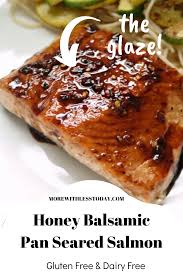 Honey Balsamic Pan Seared Salmon In 2020 Salmon Recipes Pan Seared Salmon Glaze Recipes Seared Salmon Recipes