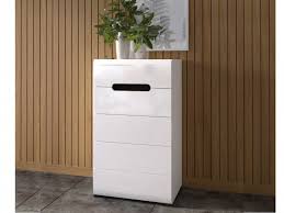 Chrysler modern 4 piece bedroom set gives you stylish pieces in your bedroom made for sleeping and storing. Modern Tallboy Storage Unit Tall Chest Of 5 Drawers White White High Gloss Wenge Dark Wood Effect White Gloss Black Gloss Inserts Impact Furniture