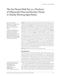 Pdf The 6 Minute Walk Test As A Predictor Of Objectively