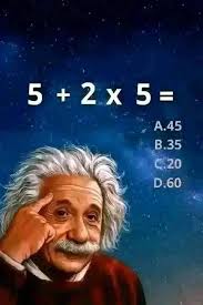 5+2x5= 5= 5 5 A.45 В.35 C.20 D.60