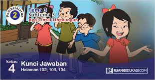 Jawaban berikut ini hanya digunakan oleh orang tua untuk memandu proses belajar anak. Kunci Jawaban Tema 3 Kelas 4 Halaman 102 103 104 Buku Siswa Tematik Revisi Ruang Edukasi