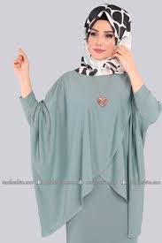 Yarasakol Uclu Kombin Mdp5075 Mint Fashion Women Nun Dress