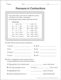 Get ready for contraction concentration! Pronouns In Contractions Grammar Practice Page Printable Skills Sheets