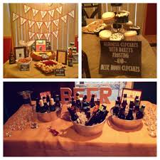 For a party with a rose gold color scheme, make sure to give plenty of attention to the table decorations. Pin By Angela Marie On I Actually Made This Beer Party Theme Beer Party Birthday Party Table Decorations