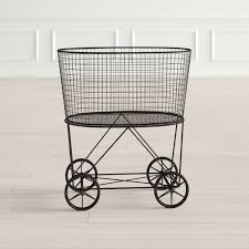 Retro Folding Laundry Hamper Black Metal Frame 100 Cotton Removable Bag Liner Shop for metal laundry basket online at target.