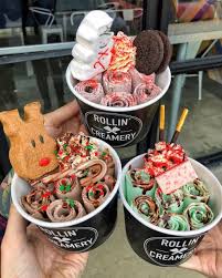 Pin By Nor Hapizah On Yum In 2020 Roll Up Ice Cream Christmas Ice Cream Food