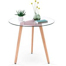 Small coffee tables are ideal for the space of your living room. Ivinta Modern Small Dining Table Round Glass Coffee Table Farmhouse Kitchen Table For Small Spaces Accent Table Sofa Table Overstock 32619265