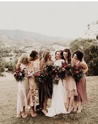 Blush Rose Cream Mixed Texture Dresses Boho Romance Mix Match Bridesmaid Dresses Bridesmaid Australia Wedding Mismatched Bridesmaids