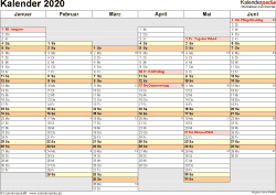 Free download printable blank month calendar 2021 template in word, excel & pdf format. Kalender 2020 Zum Ausdrucken In Excel 19 Vorlagen Kostenlos