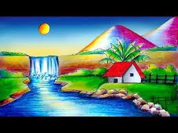 Easy Scenery Drawing Simple Scenery Drawing Step By Step Youtube Easy Scenery Drawing Drawing Scenery Beautiful Scenery Drawing