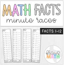 Math Facts Minute Races Bundle Facts 0 12 Kraus Math Math Facts Math Fact Fluency 3rd Grade Math