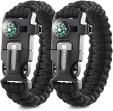 Check spelling or type a new query. Amazon Com X Plore Gear Emergency Paracord Bracelets Set Of 2 The Ultimate Tactical Survival Gear Flint Fire Starter Whistle Compass Scraper Best Wilderness Survival Kit Black M Black M Sports