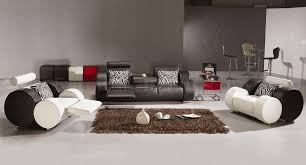 Combining style, comfort, and quality, this sofa is designed to complement your living space. Black And White Leather Modern 3pc Sofa Two Chairs Set