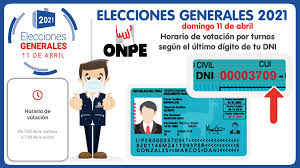Horario de votación según el último dígito del dni. Elecciones Generales 2021 Domingo 11 De Abril Horario De Votacion Por Turnos Segun El Ultimo Digito De Tu Dni Repositorio De Educacion