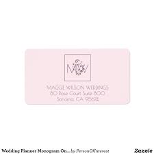 Wedding Planner Monogram On Pink Return Address Label Zazzle Com Wedding Planner Logo Wedding Planner Business Card Planner Logo Design