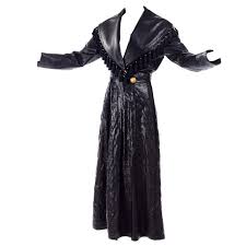 Vintage Gianni Versace Leather Coat With Tassels And Silk Scarf Print Lining At 1stdibs Coat With Tassels