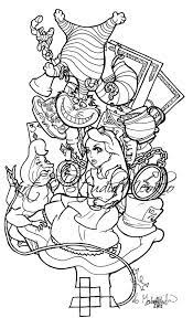 Its tattoo will represent a mysterious personality. Amazing Detailed Fairytale Black And White Tattoo Sketches Google Search Deviantart Drawings Wonderland Tattoo Alice In Wonderland Cartoon