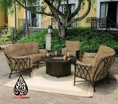 F ارت فورجلي الاتات المنزلي من الحديد المشغول والفروجيه Patio Furnishings Curved Patio Outdoor Furniture Sets