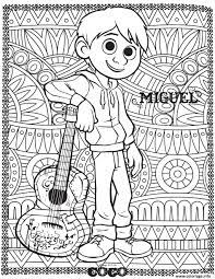 Coloriage Coco Miguel Avec Fond Mandala Adulte Dessin Mandala Disney à  imprimer