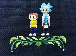 71 best perler rick and morty images on pinterest | bead. Fo Huge Rick And Morty Fan Here Decided To Try The Pixel People Cross Stitch Crossstitch