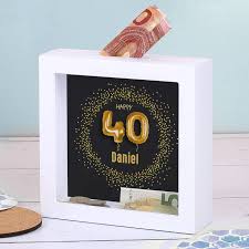 Dadurch wird das geldgeschenk dreidimensional und. Bilderrahmen Spardose Zum 40 Geburtstag