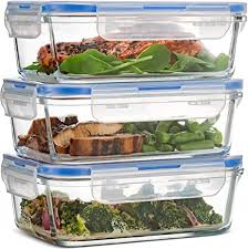 Makanan di dalam kaca atau bekas logam hendaklah di letakkan di bahagian bawah peti sejuk untuk mengelakkan pemeluwapan menitis. Amazon Com Superior Glass Meal Prep Containers 3 Pack 28oz Bpa Free Airtight Food Storage Containers With 100 Leakproof Locking Lids Freezer To Oven Safe Great On The Go Portion Control Lunch Containers Kitchen Dining