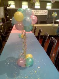 Pastel Colours For Baby Shower Pastel Baby Shower Baby Shower Table Decorations Balloon Topiary