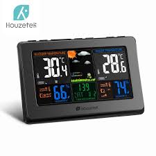Wireless Weather Station Houzetek Indoor Outdoor Thermometer Color Home Alarm Clock With Temperature Weather Station Humidity Sensor Temperature And Humidity
