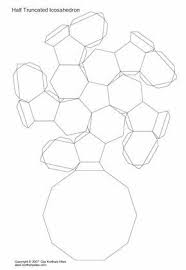 Net Half Football Half Truncated Icosahedron Geometric Origami Paper Art Craft Paper Models