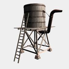 Old Time Railroad Water Tank Old Water Tower 3d Model Water Tower By Chaosfractal Water Tower Tower Water Features