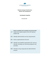 Food Services Master Plan The Project Charter