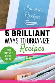 Learn How To Organize Your Recipes With These 5 Easy Ideas Recipe Organization Recipe Organization Binder Diy Cookbook