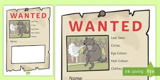 The less bombs you use to complete a level. Big Bad Wolf Wanted Poster Writing Frames Teacher Made