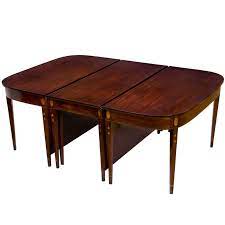 Grand Federal Hepplewhite Inlaid Mahogany Three Part Dining Table 1800 1820 Dining Table Mahogany Dining Table Antique Dining Chairs