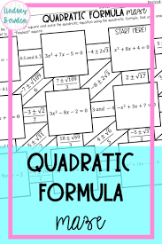 Quadratic Formula Maze Quadratics Quadratic Formula Solving Quadratic Equations