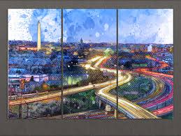 Washington Canvas Print, Washington Skyline, Washington Wall Art