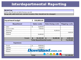 Template Reporting departmental budget - Departmental budget report