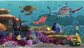 Finding nemo mural hd wallpaper image for ipad mini 3. Roommates Jl1278m Finding Nemo Water Activated Removable Wall Mural 10 5 Ft X 6 Ft Decorative Wall Appliques Amazon Com