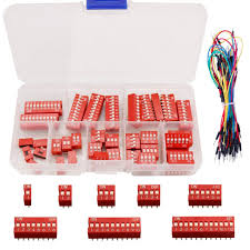 If you have a wiring guide or done similar idea before, pls help me. Daoki 40pcs Dip Switch Assorted Kit Red 1 2 3 4 6 8 10 12position 2 54mm On Off Slide Type Switch For Breadboard With Jump Wire Amazon Com Industrial Scientific
